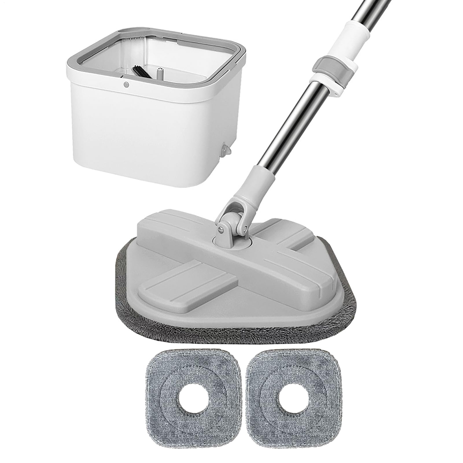 Fregona con función de escurridor - Separación automática de agua sucia, cubo de fregona con cabezal giratorio, juego completo | Para parqué, azulejos, hogar, apartamento, cocina, salón, dormitorio