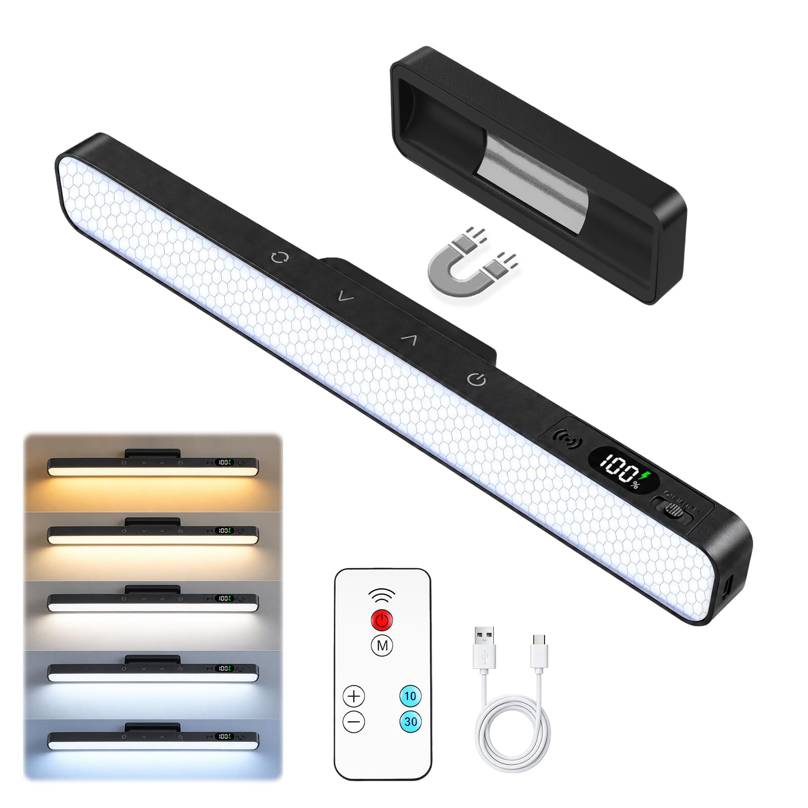 CMANLNYK Makeup Light for Bathroom -Rechargeable LED Strip Light, Black