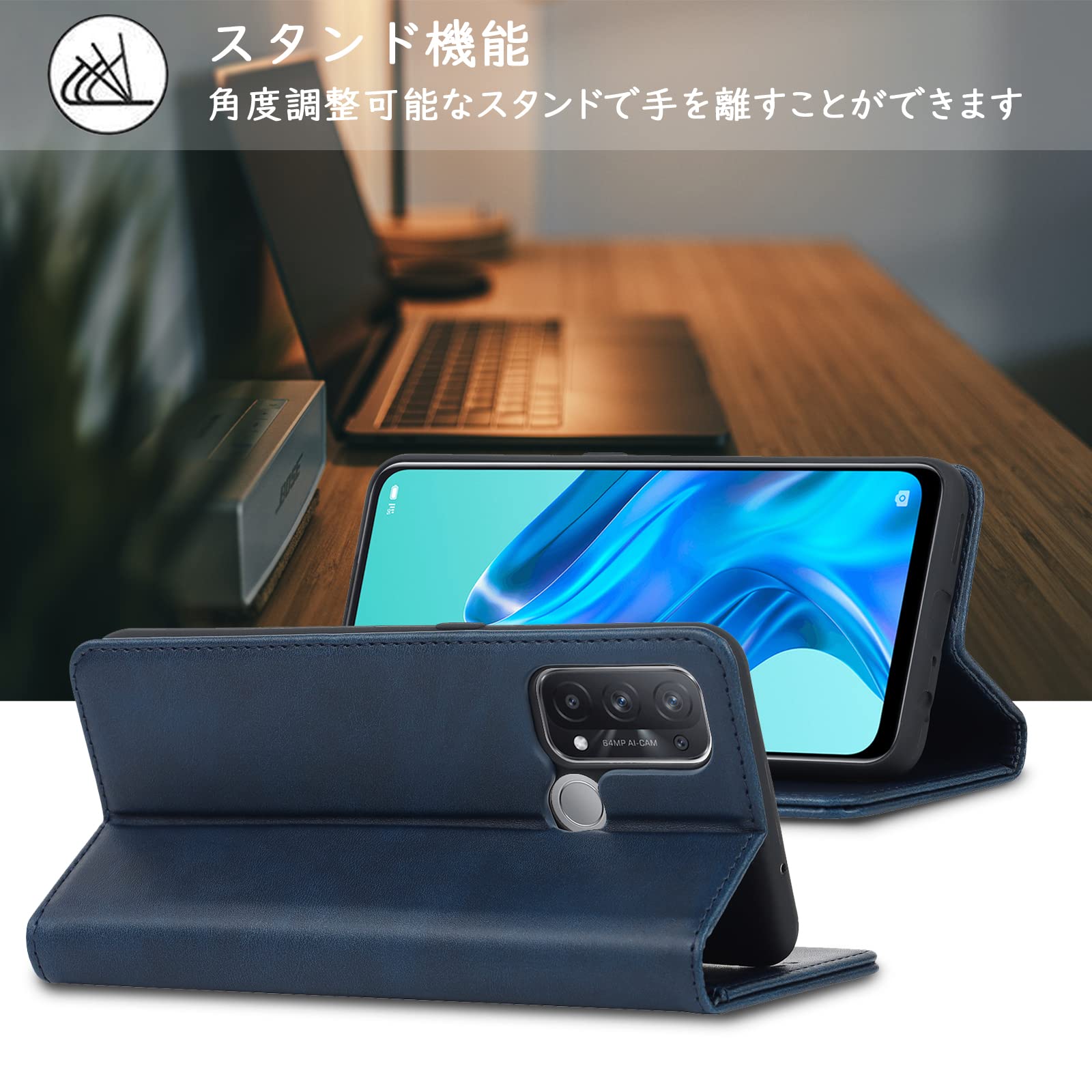 Amazon | 【Hamany】OPPO Reno 5A ケース 手帳型 オッポリノ5a