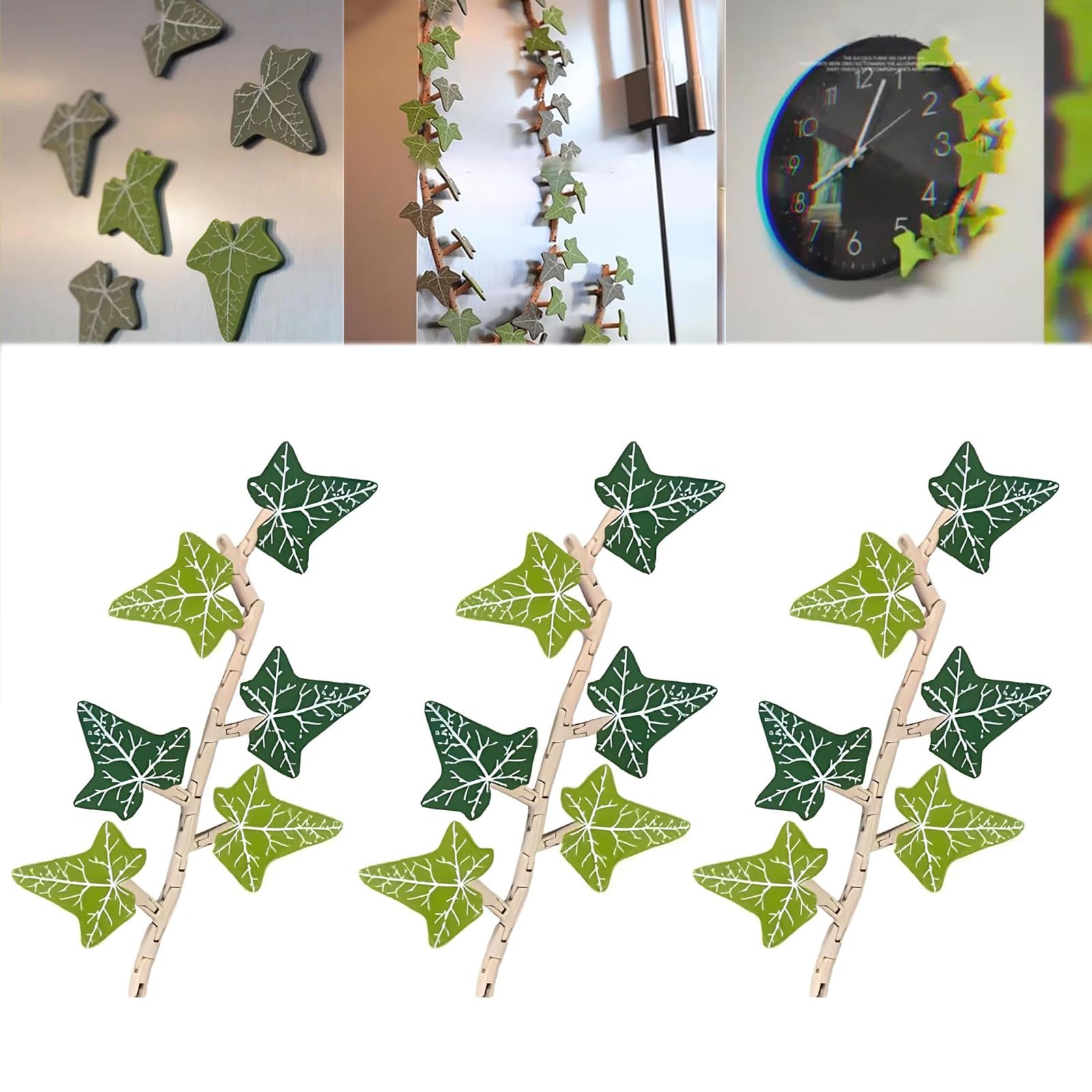 TTCHANG Ivy Fridge Magnet, Plant Magnets for Fridge, 3D Ivy Fridge Magnet with Articulating Stems, Cute Fridge Magnets Vine Housewarming Gift for