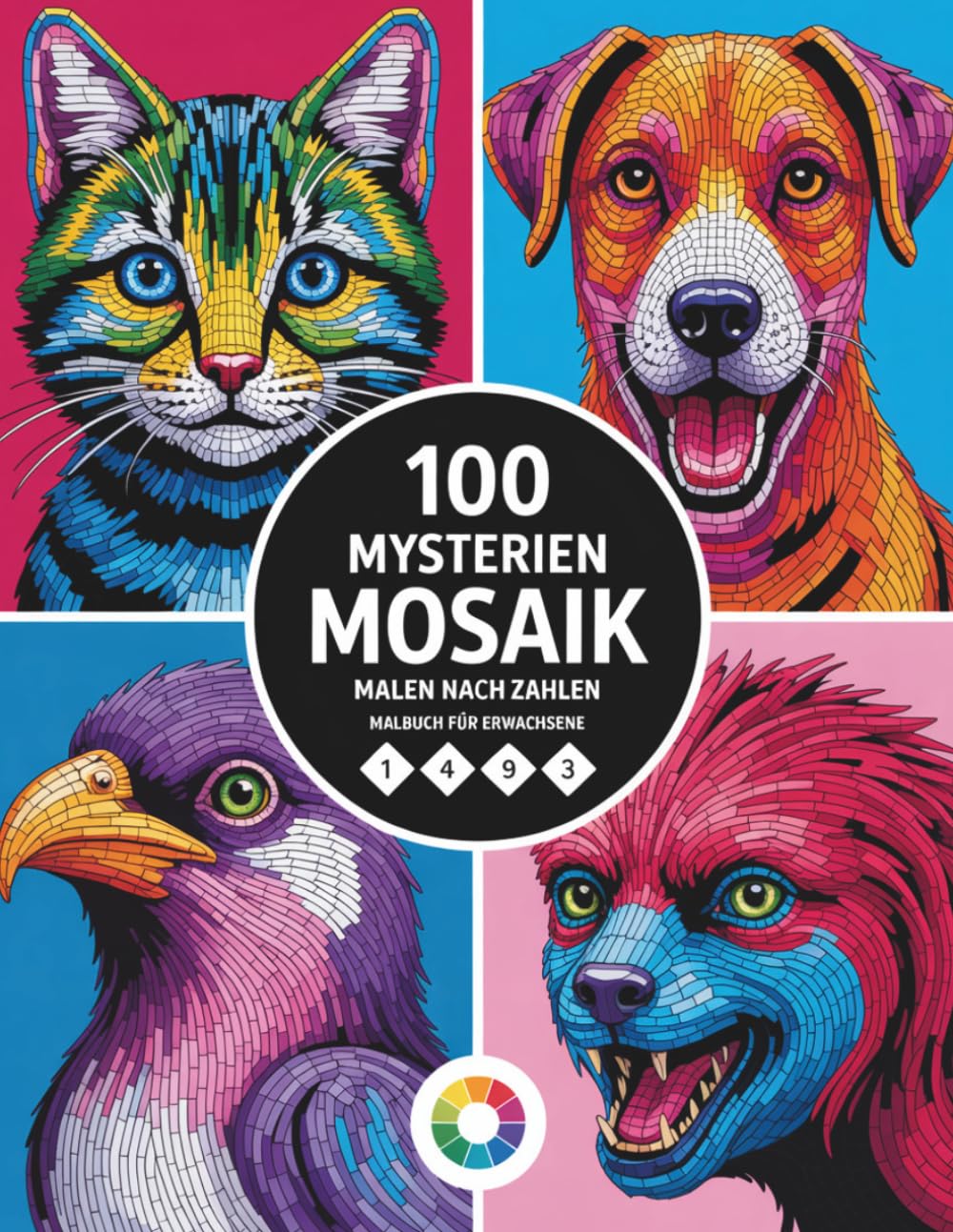 100 Mysterien Mosaik Malen nach Zahlen: Spannende Mosaik Malen-nach-Zahlen Rätsel mit versteckten Bildern zur Entspannung