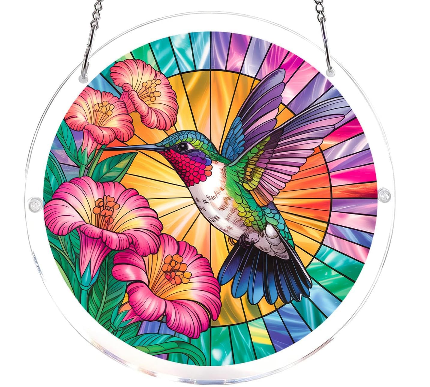 Hummingbird Acrylic Jigsaw Puzzles Suncatcher, 8.2 Inch Window Hanging Suncatcher Acrylic Puzzle, DIY Home Decor Art Gift