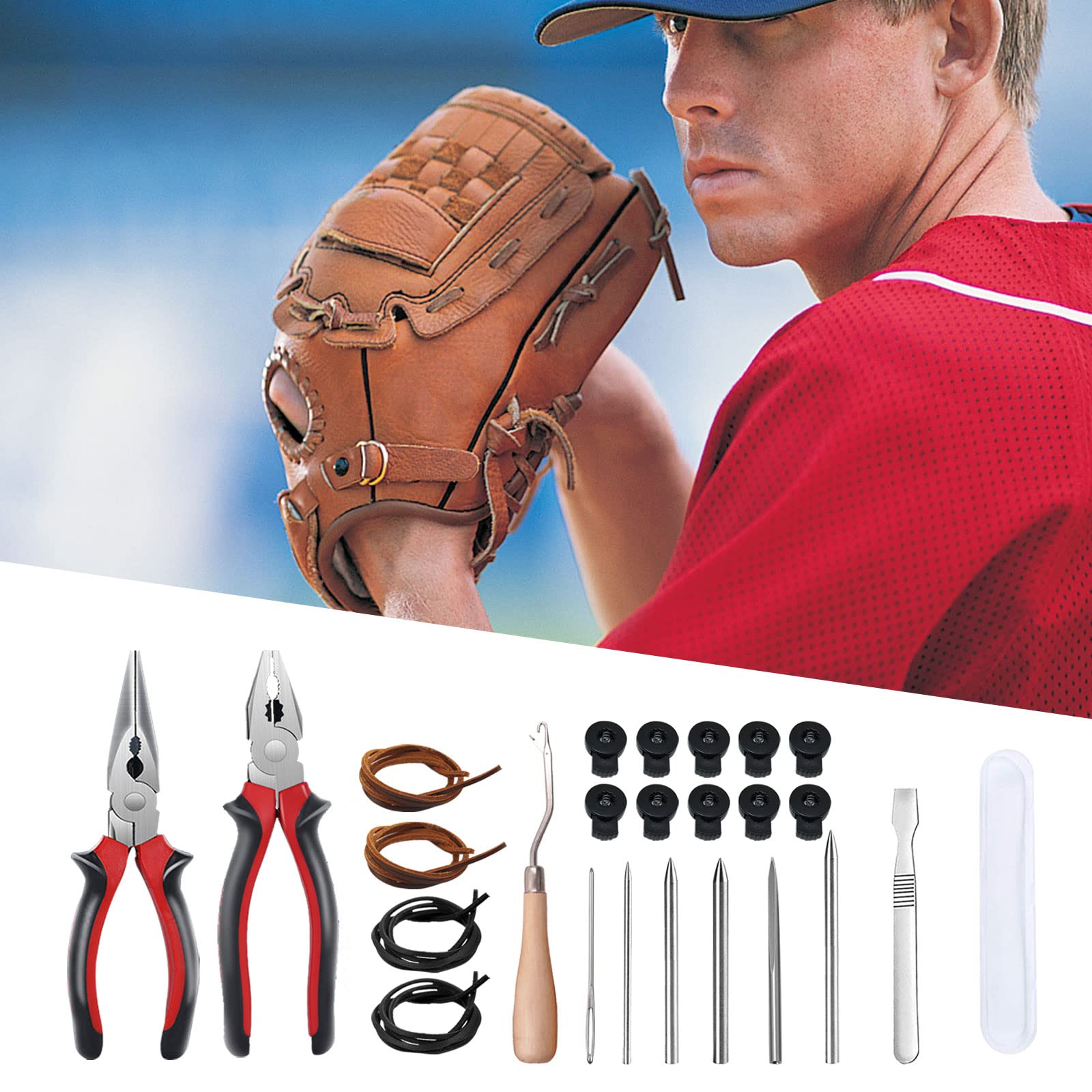 TOFL Baseball And Softball Glove Lacing Kit, 6 Leather Laces