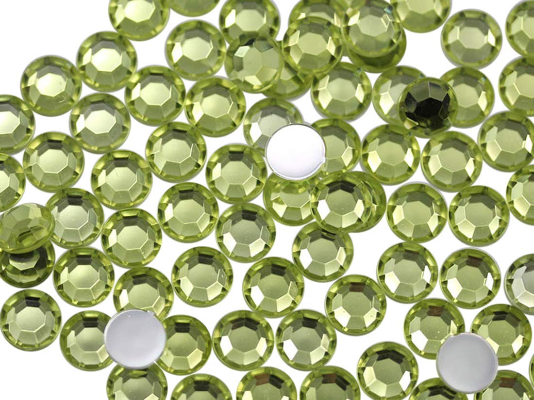 Allstarco 1000PCS 6mm SS30 Yellow Jonquil .JQ26 Acrylic Flat Back Rhinestones for Jewelry Making and Face Painting Card Making Embelishments Plastic Gems
