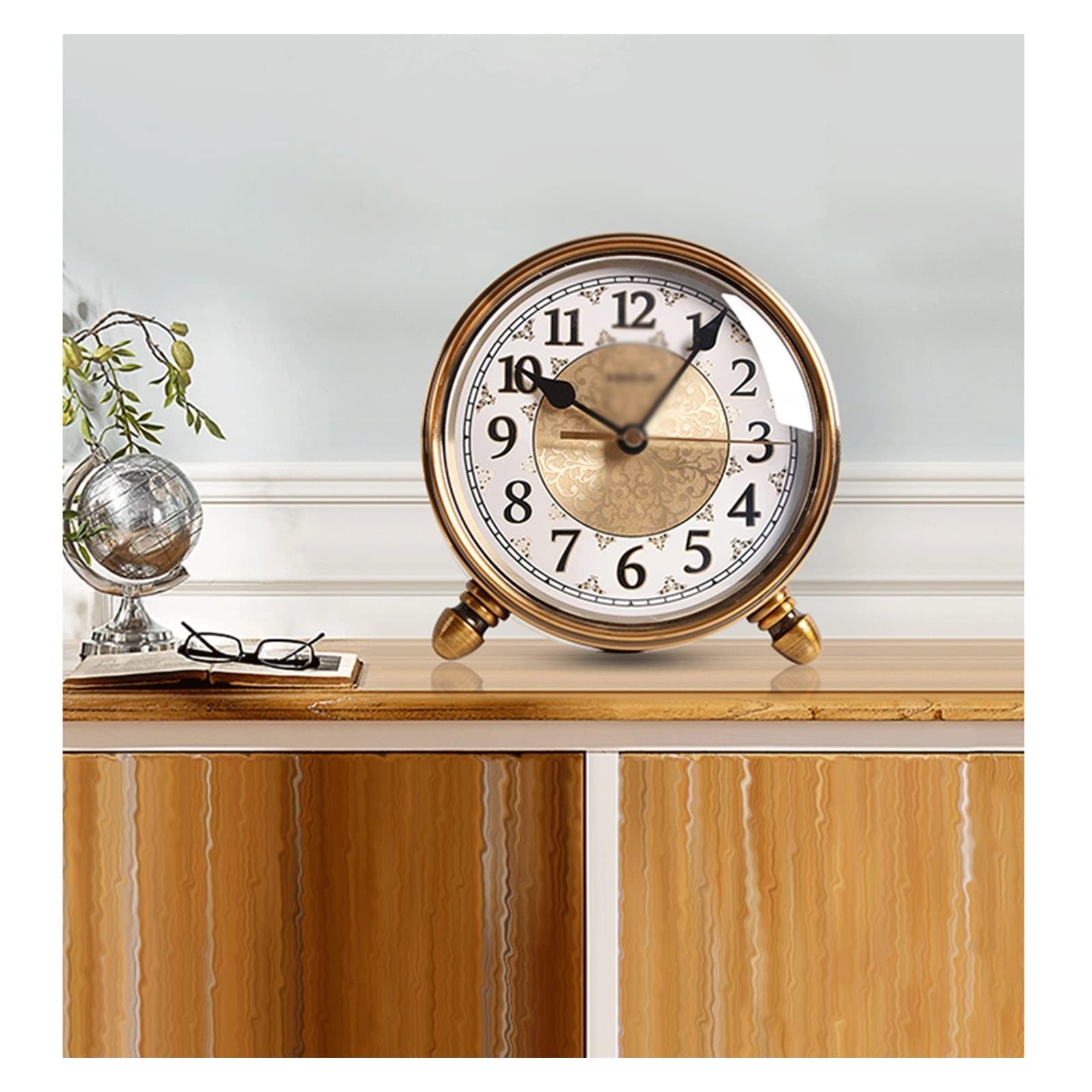 Reloj de mesa pequeño y silencioso para mesita de noche en dormitorio u oficina
