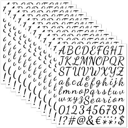 400 Pcs 24 Sheets Large Letter Mailbox Stickers 2.5 Inches Black Alphabet Number Self Adhesive Sticker For Bulletin Board, Classrooms, Scrapbooking, Poster Board, Wall Vinyl Stick On Letter