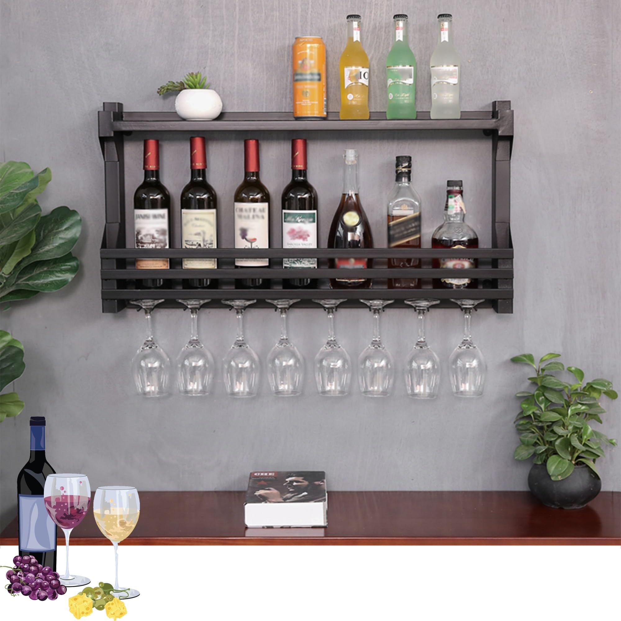 Étagère à vin murale pour gagner de la place dans votre cuisine
