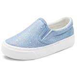 Toddler Girls Kids Sparkle Slip On Sneakers Loafers Age 2-10