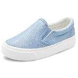 Toddler Girls Kids Sparkle Slip On Sneakers Loafers Age 2-10