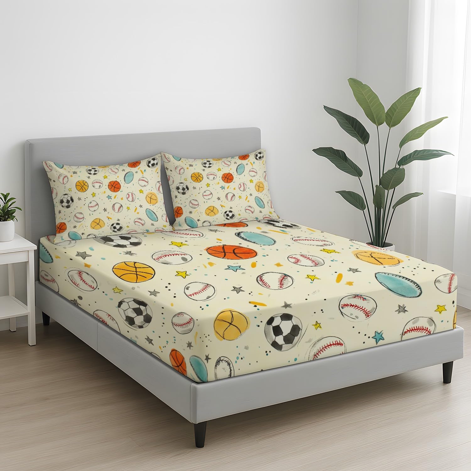 Sábana bajera ajustable de competición de dibujos animados, tamaño Super King, juego de ropa de cama de 30 cm de profundidad, 2 piezas con 3 piezas y 2 fundas de almohada para niños y adolescentes