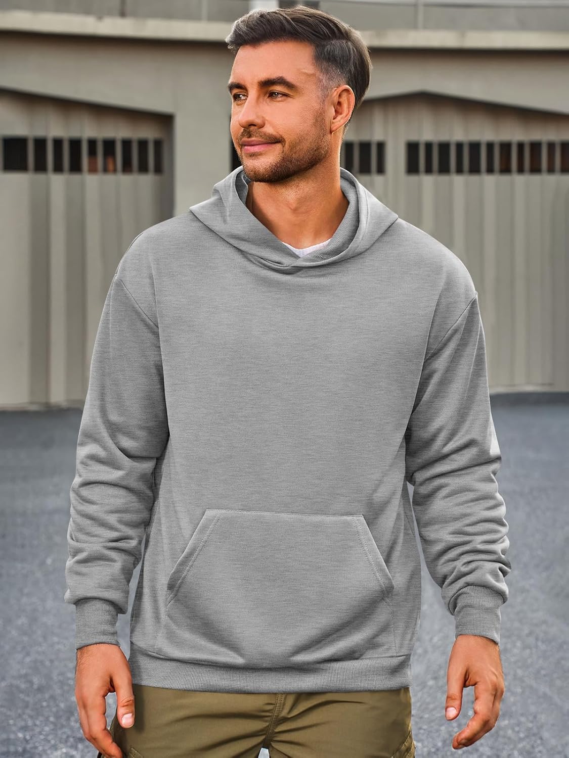 Runcati Mens Pullover Hoodies Long Sleeve Casual Lightweight Fashion Hooded Sweatshirt with Kanga Pockets - Image 2