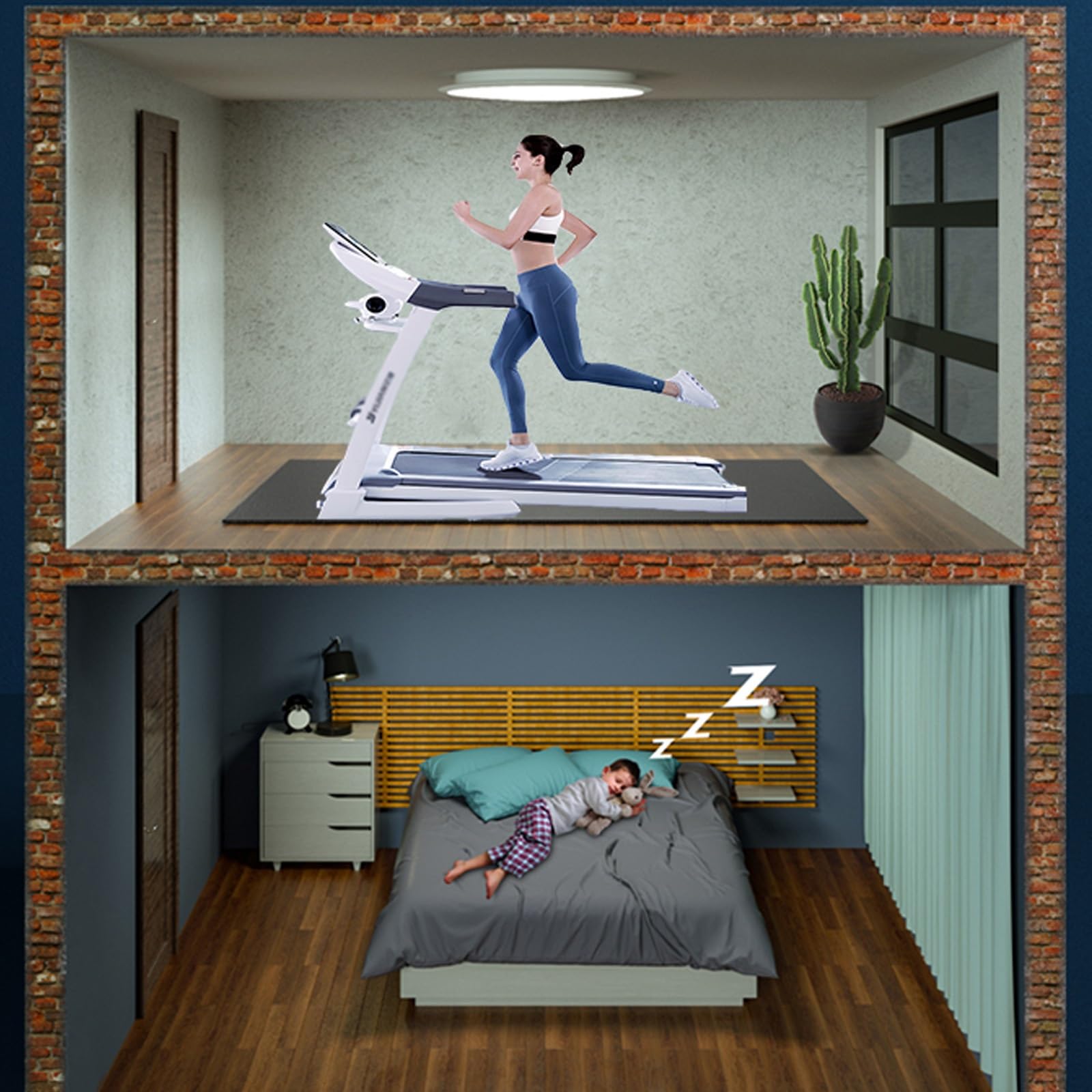 HJXGQJM Tappetini Attrezzi Fitness,Tappetino per Tapis Roulant, Ciclette, Rowers, E Attrezzature da Palestra, Tappetino Antivibrazione, Tappeto Gomma Antiscivolo(150x75cm)