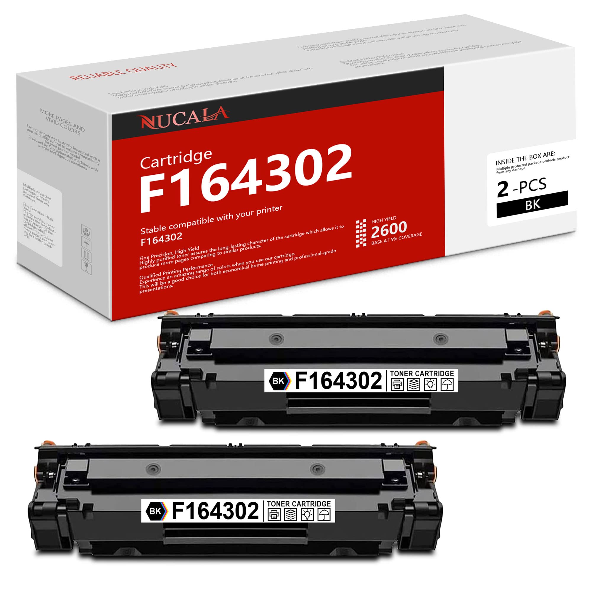 Amazon.com: F164302 Black Toner Cartridge (2-Pack): Compatible