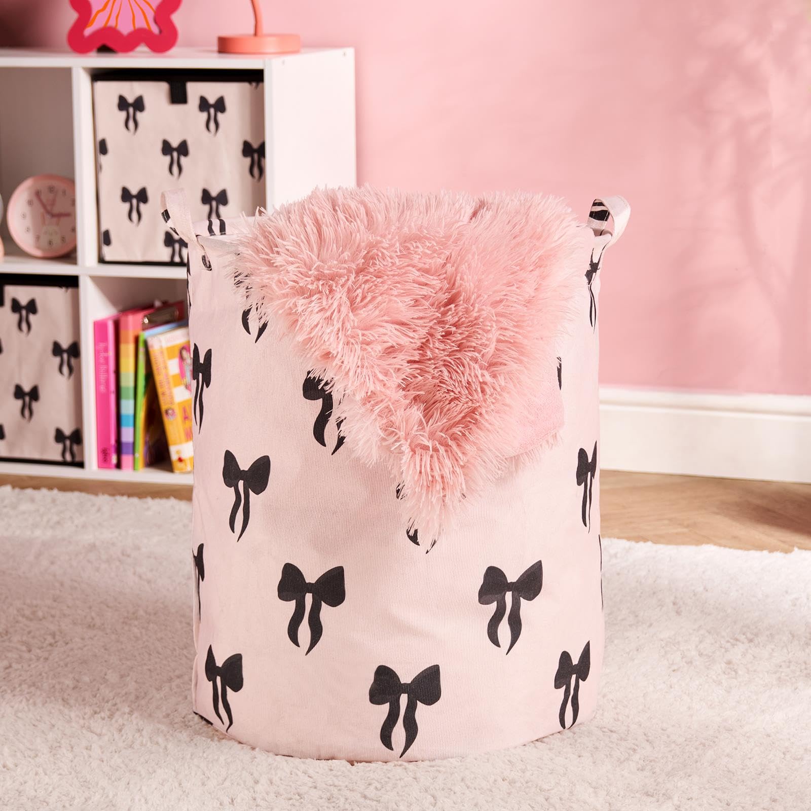 OHS Bow Print Storage Basket - Toy Organiser - Laundry Basket