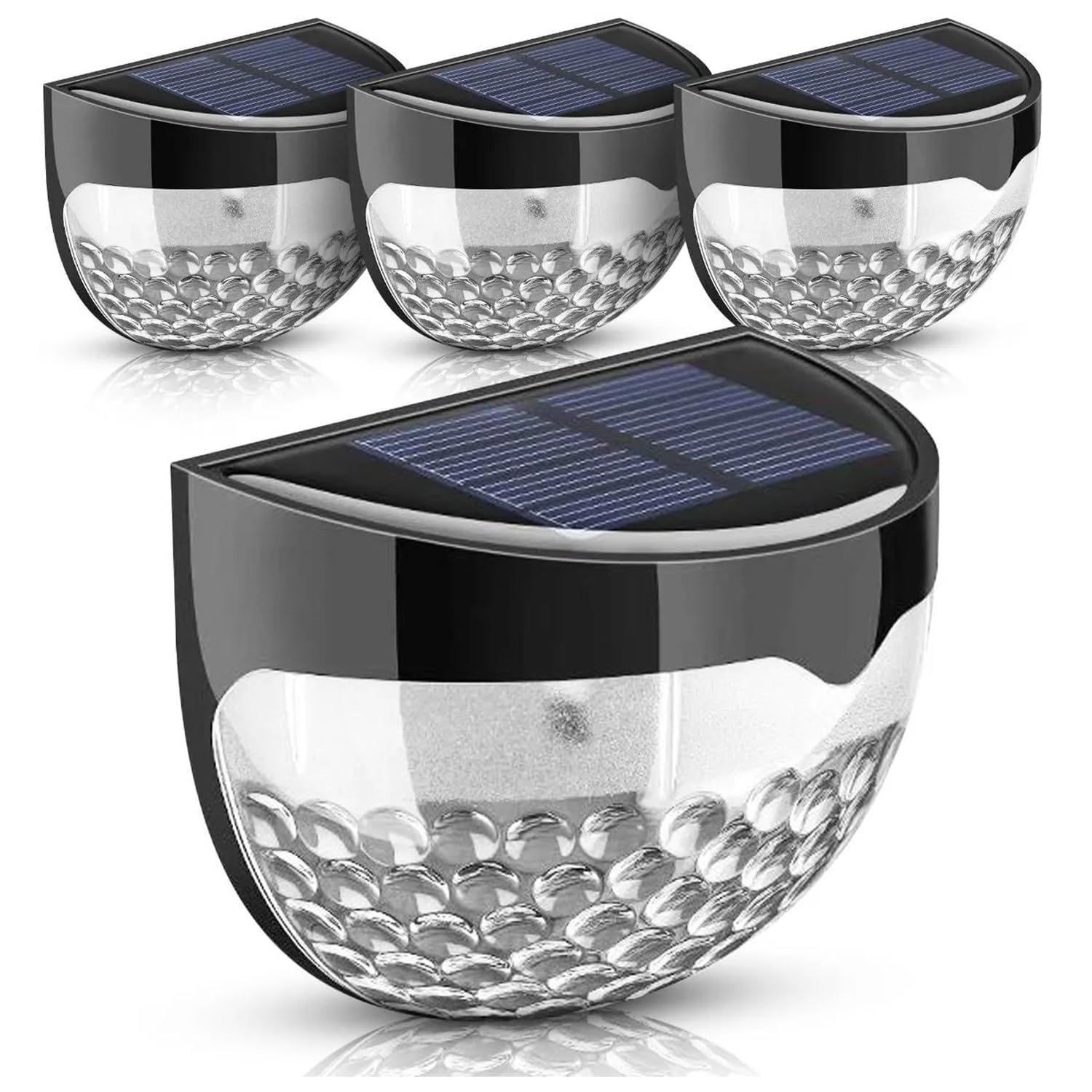 Yorkshire Homeware Solar Power 6 Bright LED Door Fence Wall Lights Outdoor Garden Shed Lighting- Weather-Resistant, Splash-Resistant for Patio Yard Garage Stairway Gate Door Light (Pack of 4 Lights)
