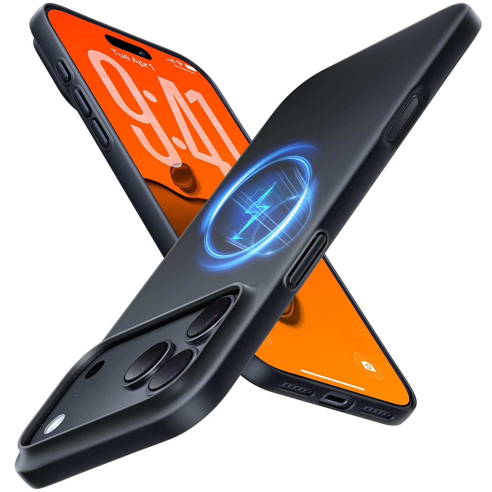 Magnetic Slim Fit for iPhone 18 Pro Max Case Ultra Thin, Matte Black