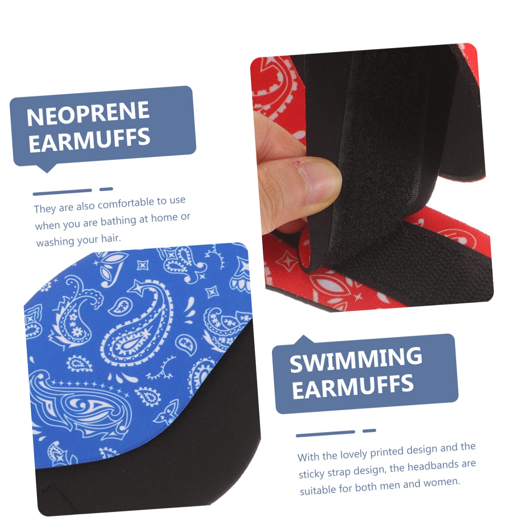 4 Stück verstellbares Stirnband Haarbänder Stirnband Sport Hijab Schwimmen Ohrband Ohrband It Schwimmen Ohrband Dusche Stirnband Baden Ohrenschutz Elastisches Schwimmstirnband Gehörschutz