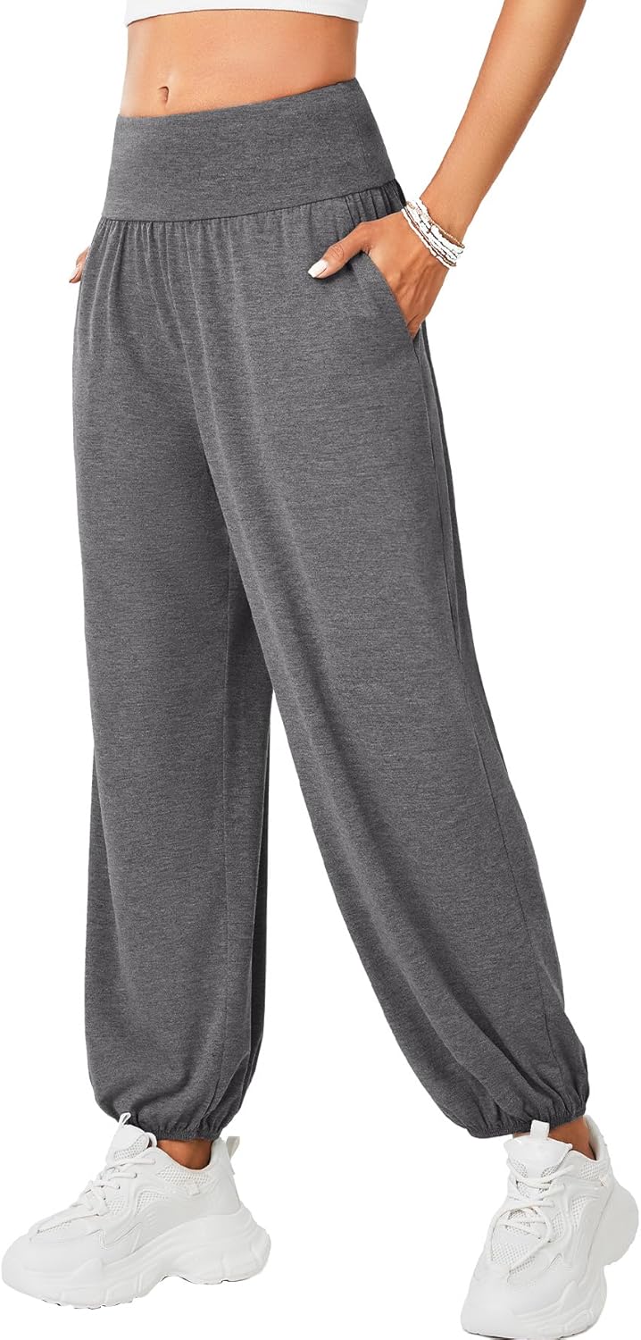 Rooscier Women's Yoga Sweatpants Loose Workout Harem Joggers Casual Lounge Pants with Pockets - Image 3