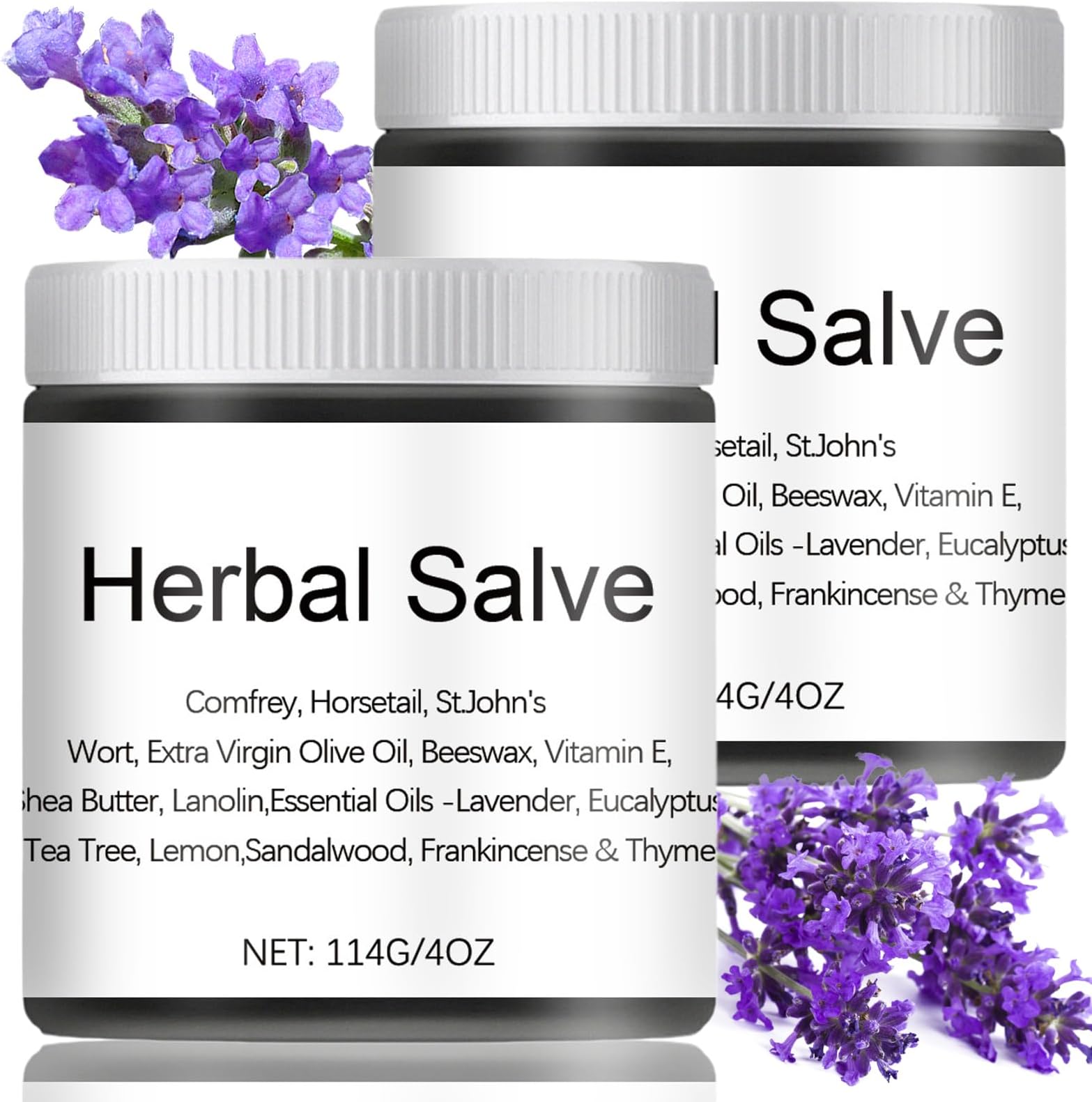 Organic Herbal Salve 4oz - Comfrey Organic Herbal Salve 2 Bottles