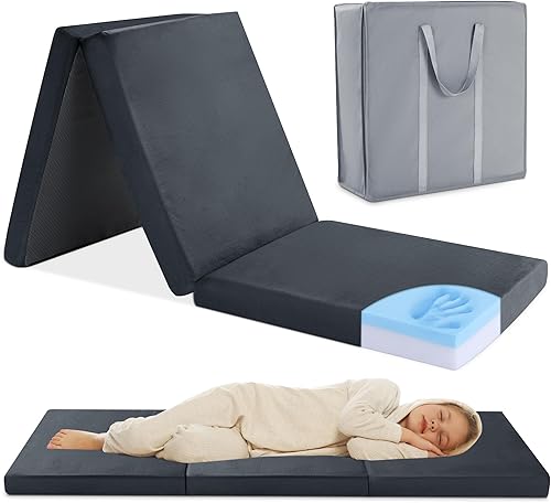 HOMBYS Colchón plegable de espuma viscoelástica para dormir al aire libre, portátil, impermeable, para viajes, camión, cama, tienda de campaña