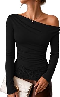 ZESICA Womens Off the Shoulder Long Sleeve Going Out Tops