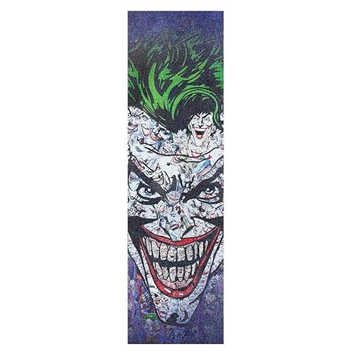 Lindas hojas de cinta de agarre para patineta de payaso y azúcar, sin burbujas, antideslizante, 33 x 9 pulgadas, para adolescentes, niñas y niños