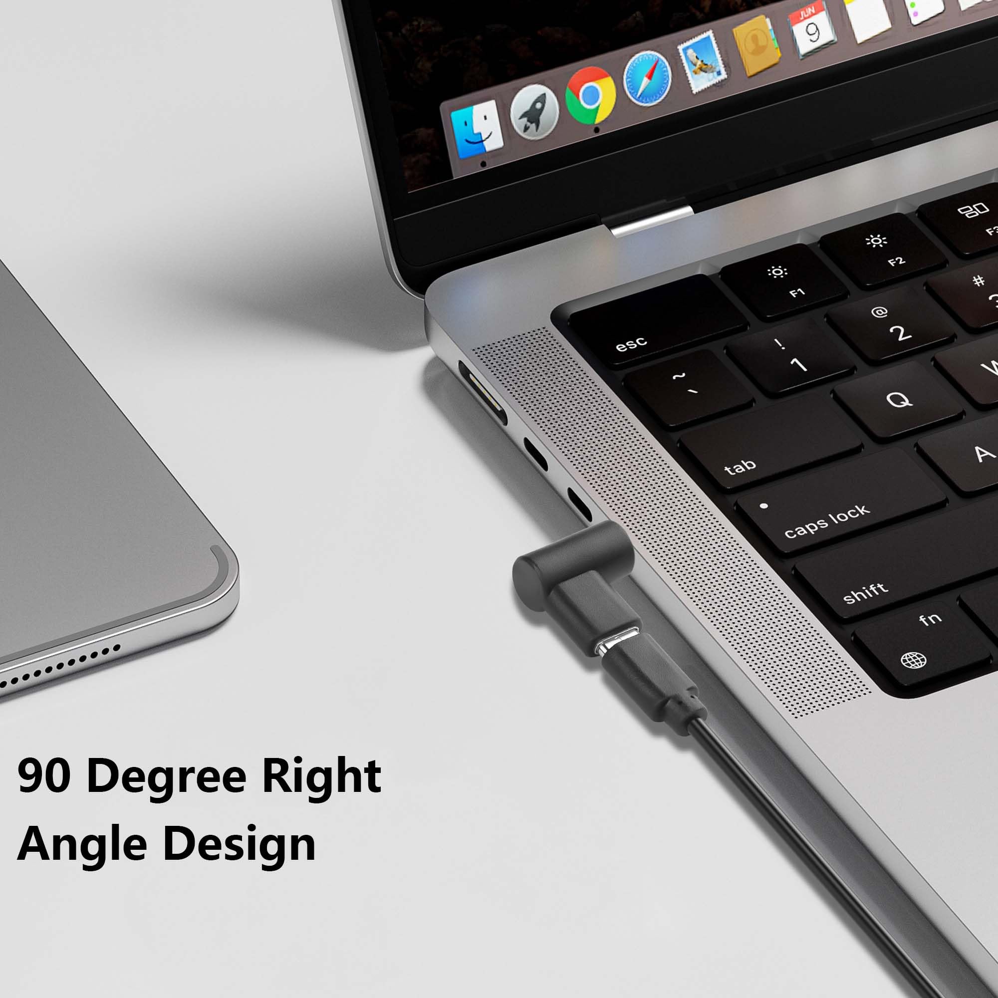 GINTOOYUN 2 szt. 9V DC Adapter złącze zasilania 90 stopni kąt żeński USB C na męski konwerter DC 5,5 mm X 2,1 mm (9V)