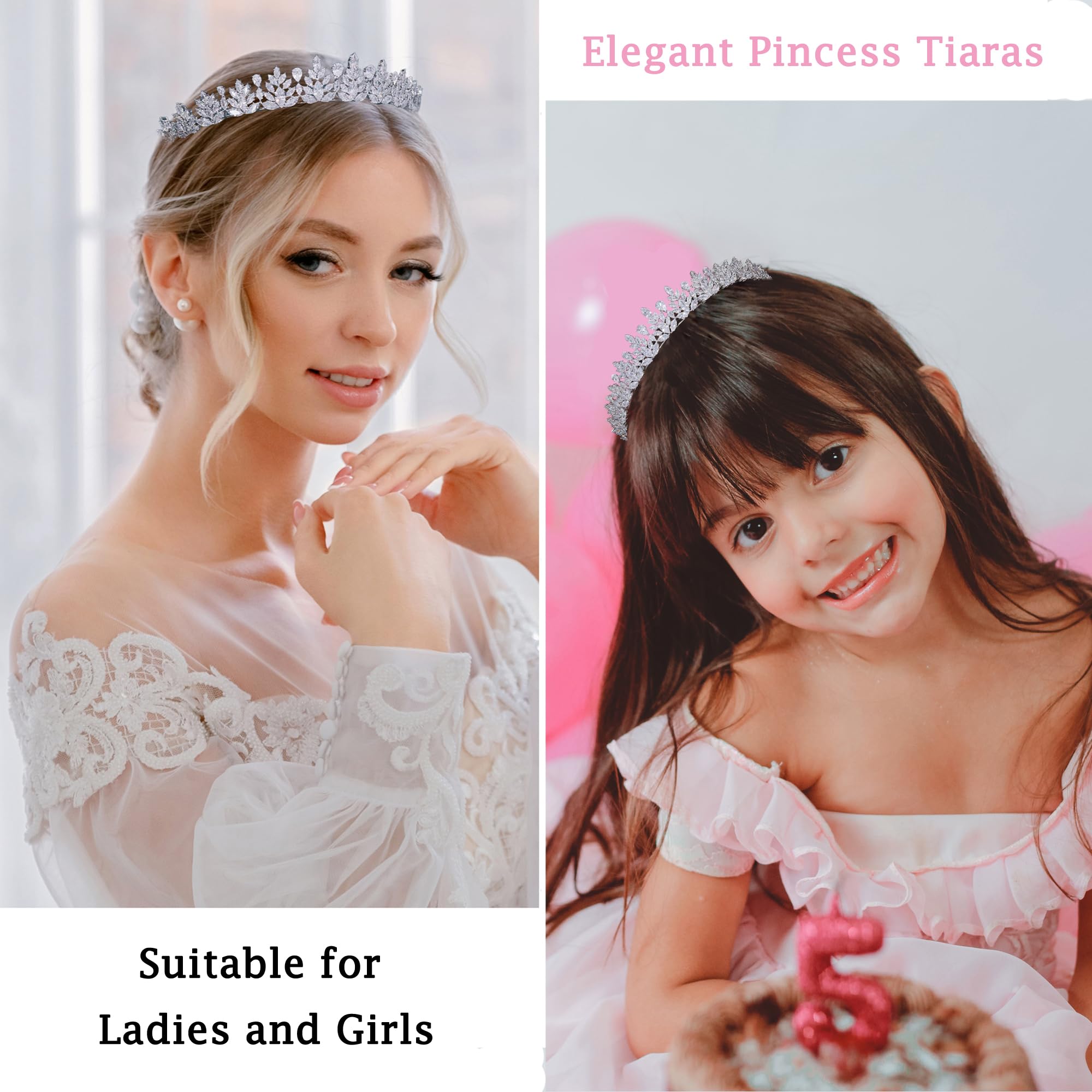Tiaras y coronas pequeñas de circonita cúbica 5A para mujer, tocados de boda para novia, princesa, niñas, dulce 16 coronas, accesorios para el cabello de cumpleaños