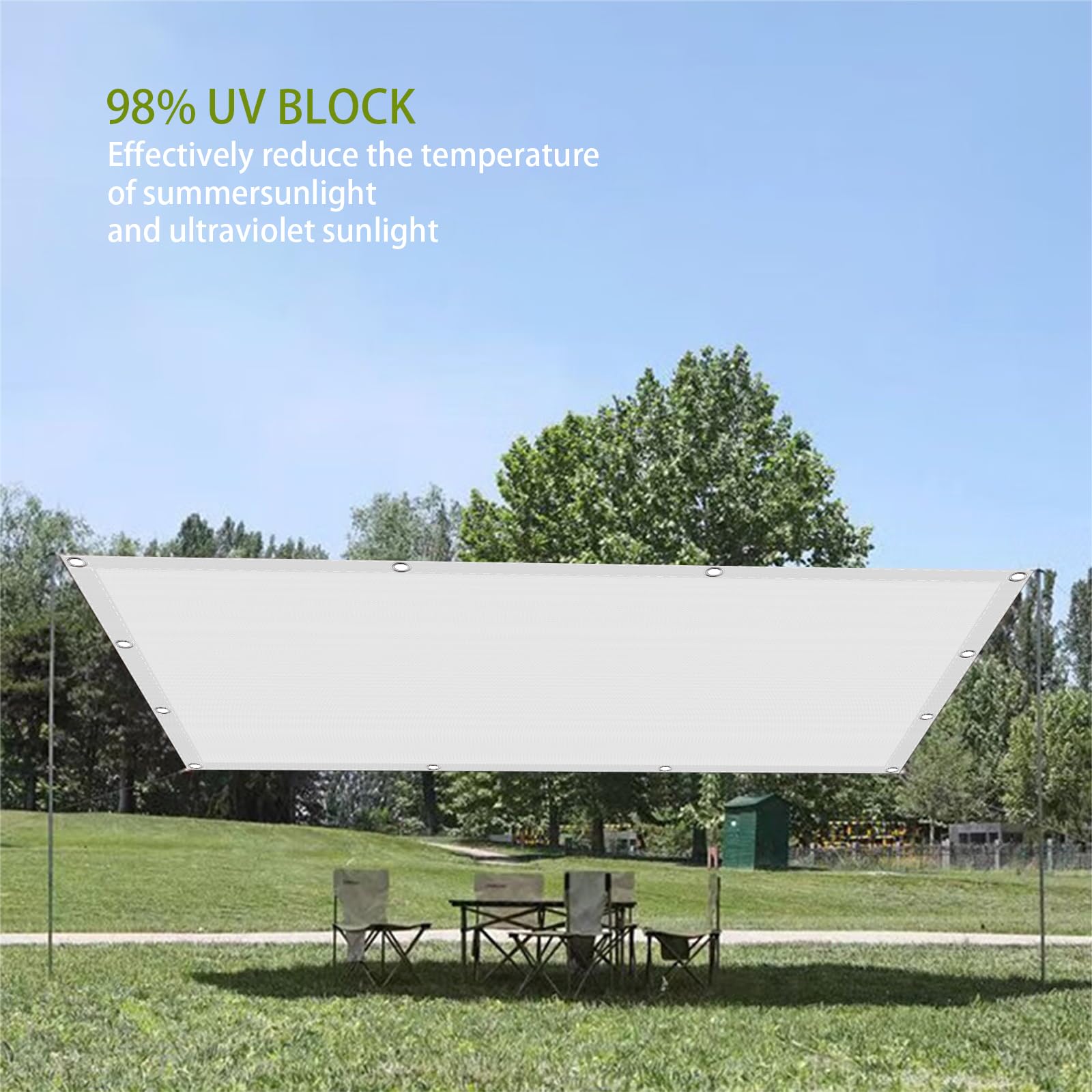 Sonnensegel Balkon Rechteckig 160 x 300 cm UV Schutz Wetterfest mit Ösen Windschutz Überdachung mit Ösen Ohne Bohren mit Seil für Terrasse Garten, Hellgrau