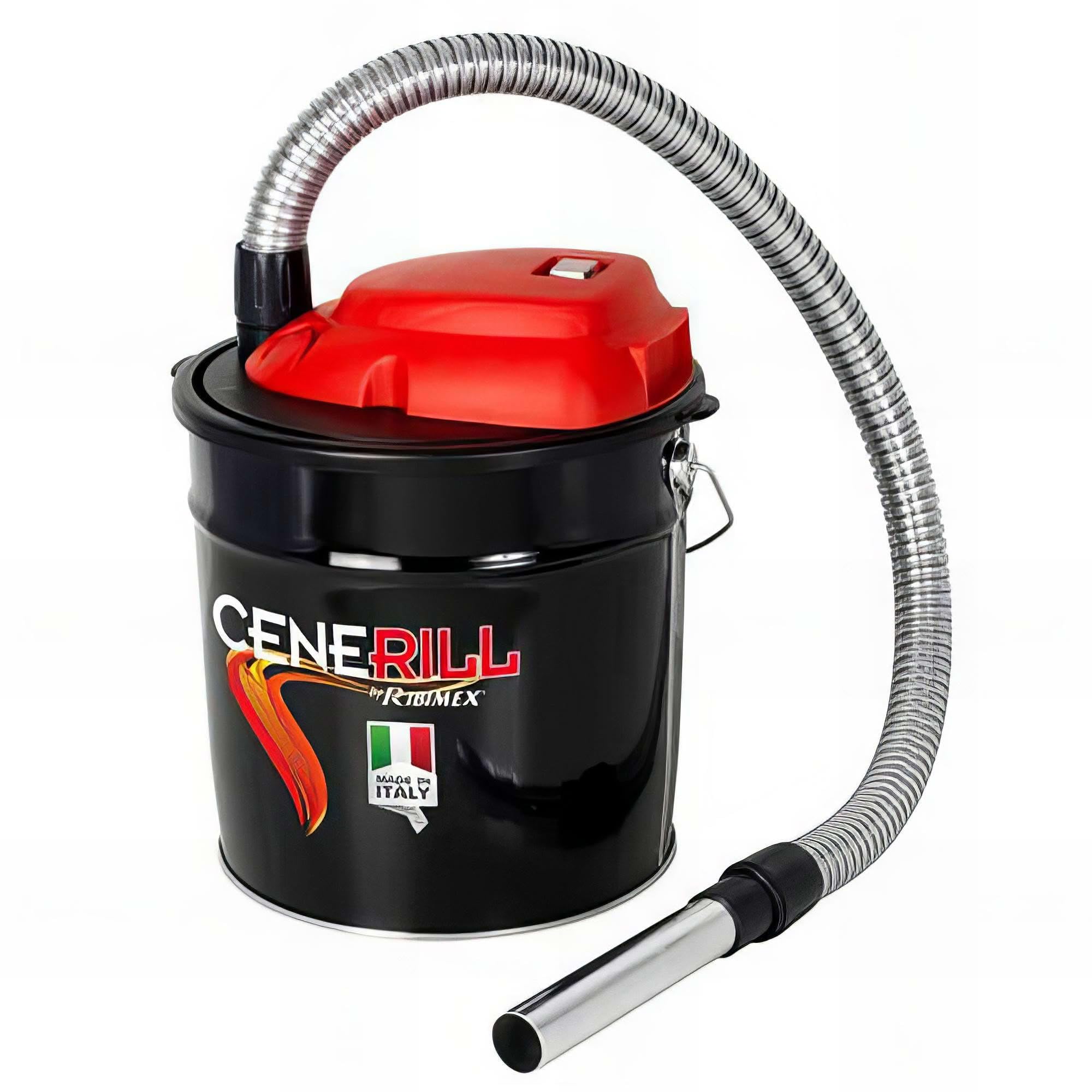 Ribimex Poignée de transport Cenerill Electric Nettoyeur de cendres 1000 W, 18 L avec double filtre et lance plate, Noir