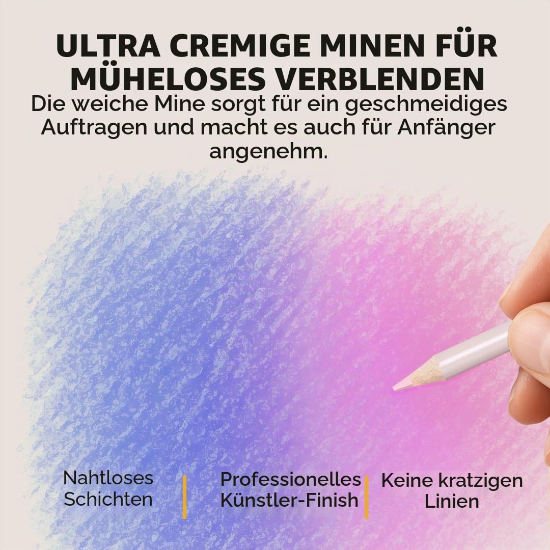 Castle Art Supplies 168-teiliges Buntstift-Set | Hochwertige weiche Minen für Künstler und Koloristen | Enthält 120 Buntstifte und 48 Pastellstifte | Komplett mit Reißverschlusstaschen