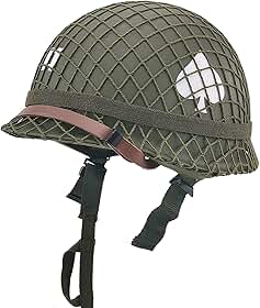 WWII EUA WW2 Army M1 capacete de aço concha com rede/lona alça de queixo pintura DIY