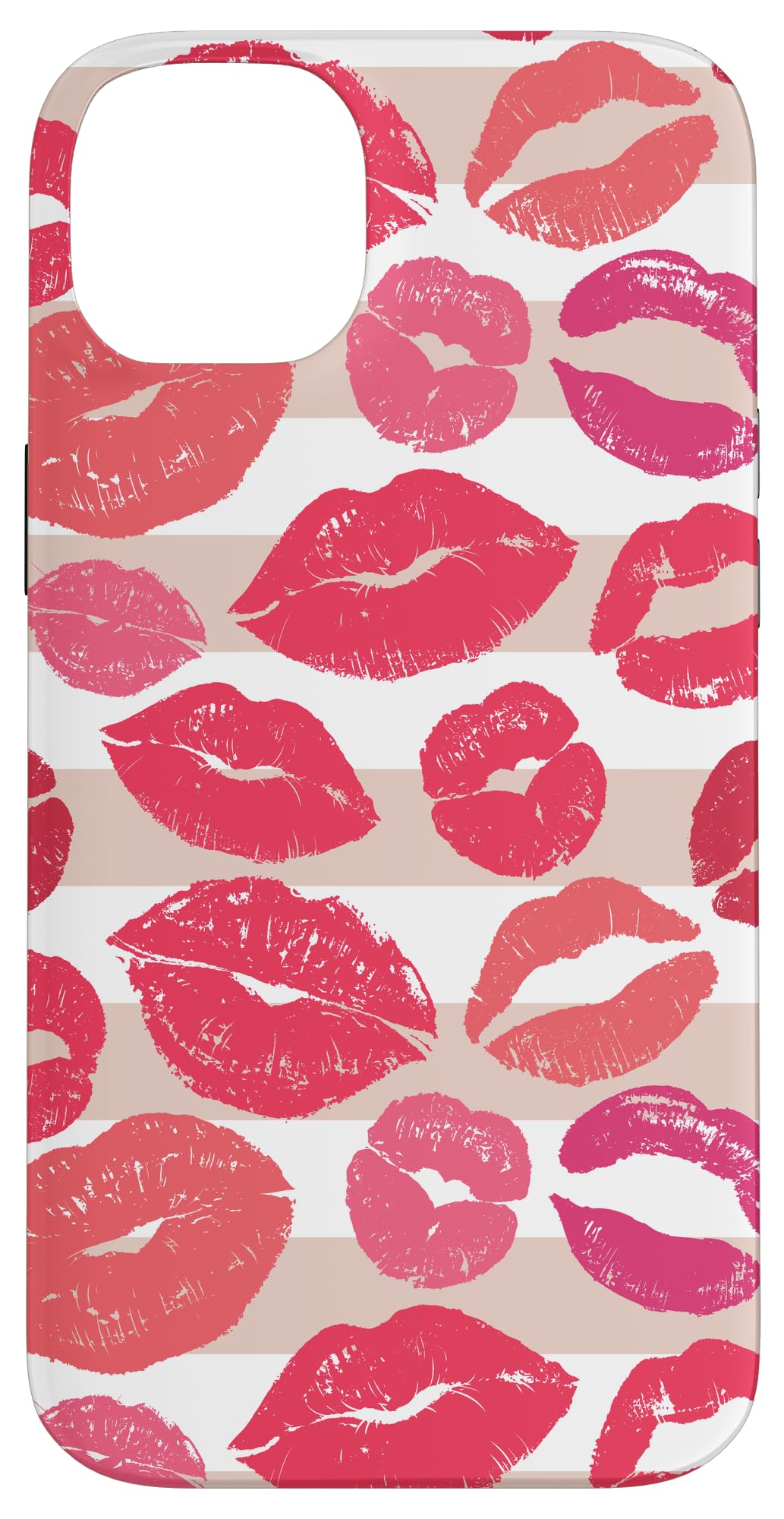 iPhone 14 Plus Cute Pink Lip Print Lipstick Kiss Pattern Case