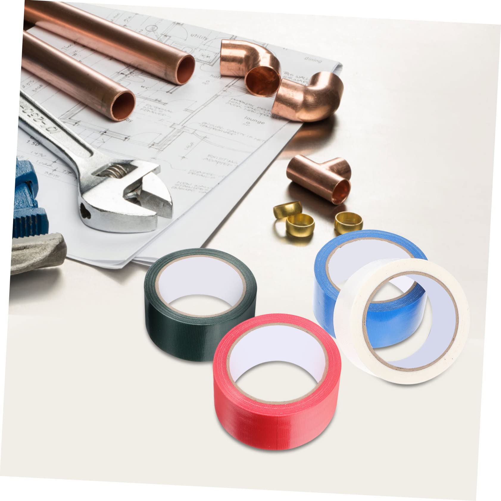 PLAFOPE 4 Rollen Starkes Duct Tape Wasserdichtes Gewebeband Extra Stark Selbstklebend für Teppichreparatur Abdichtung und Hausgebrauch Reißfest und Einfach Abreißbar