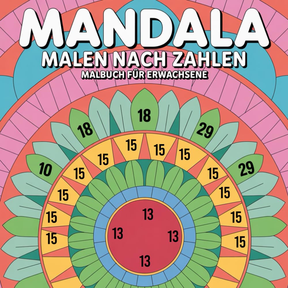 Mandala Malen nach Zahlen Malbuch für Erwachsene: Achtsamkeit und innere Ruhe mit wunderschönen Mandalas zum Ausmalen