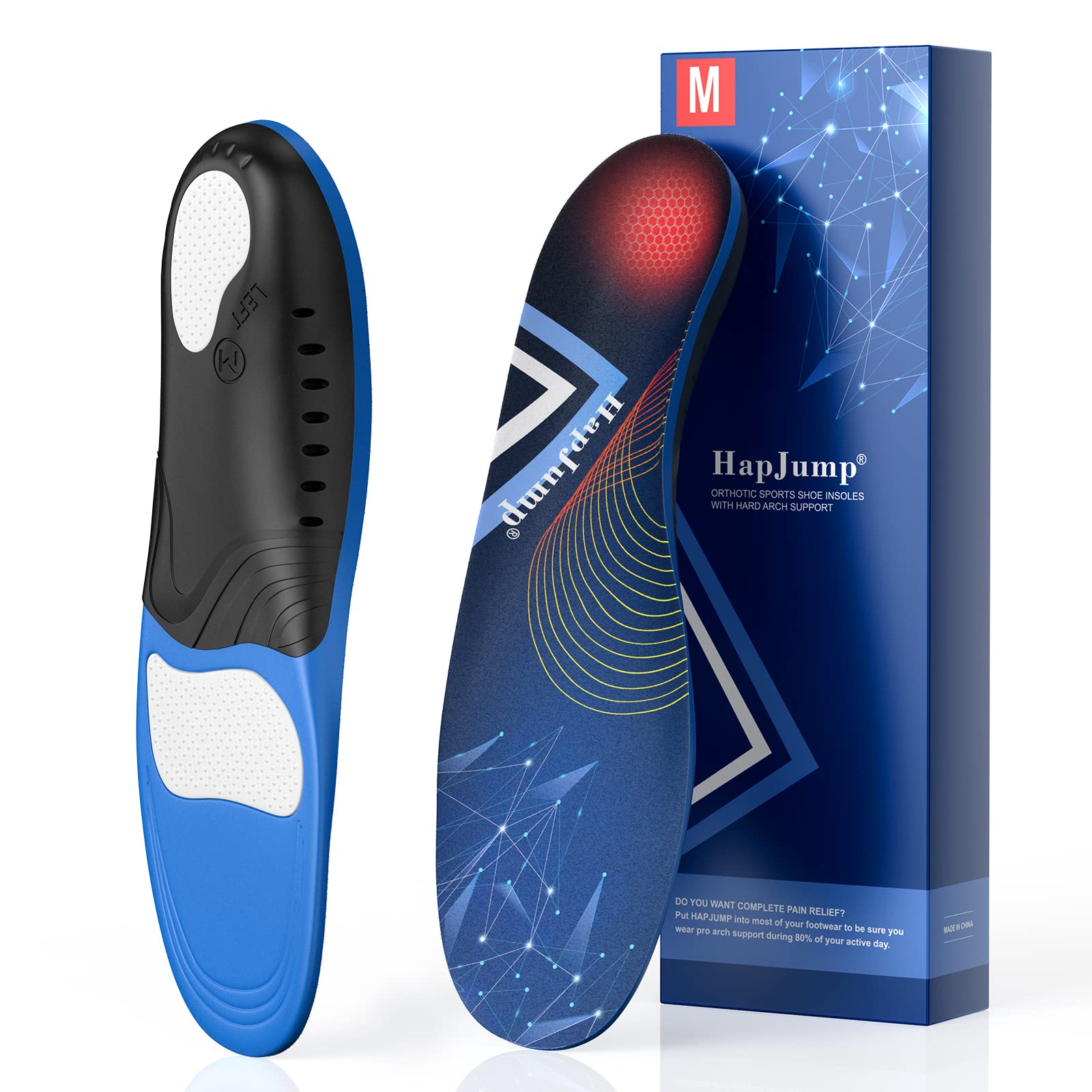 Plantar Fasciitis Pain Relief Feet Insoles Orthotics Arch Support Insoles with Motion Control Shoe Inserts Work Boot Flat