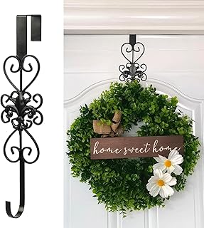 Black Wreath Hangers for Front Door, Elegant Design WreathHanger, Heavy ...
