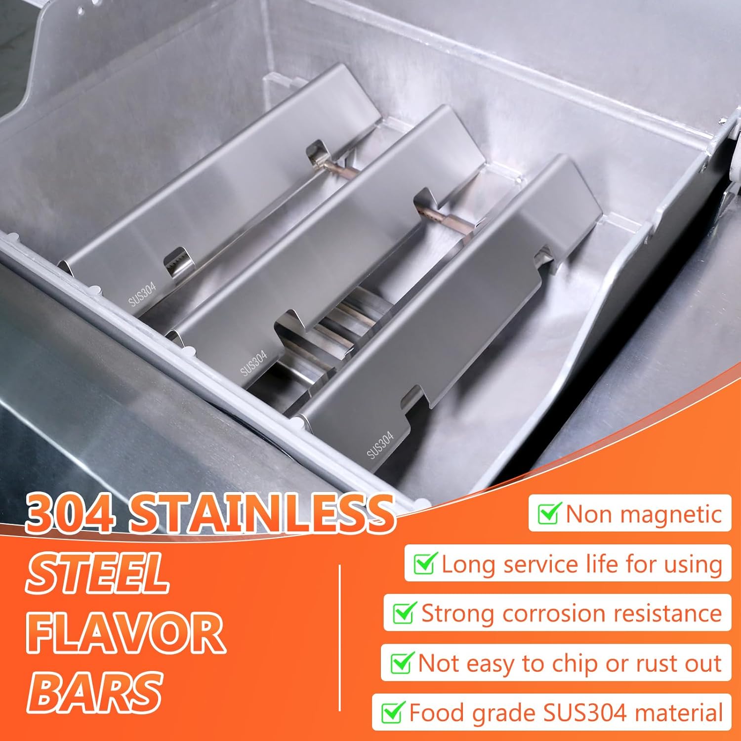 QuliMetal Stainless Steel Warming Rack and SUS304 15.3" Flavorizer Bars for Weber GS4 Spirit II 200, Spirit II E-210, Spirit E-210, Spirit 200 Series Grills with Front-Mounted Control