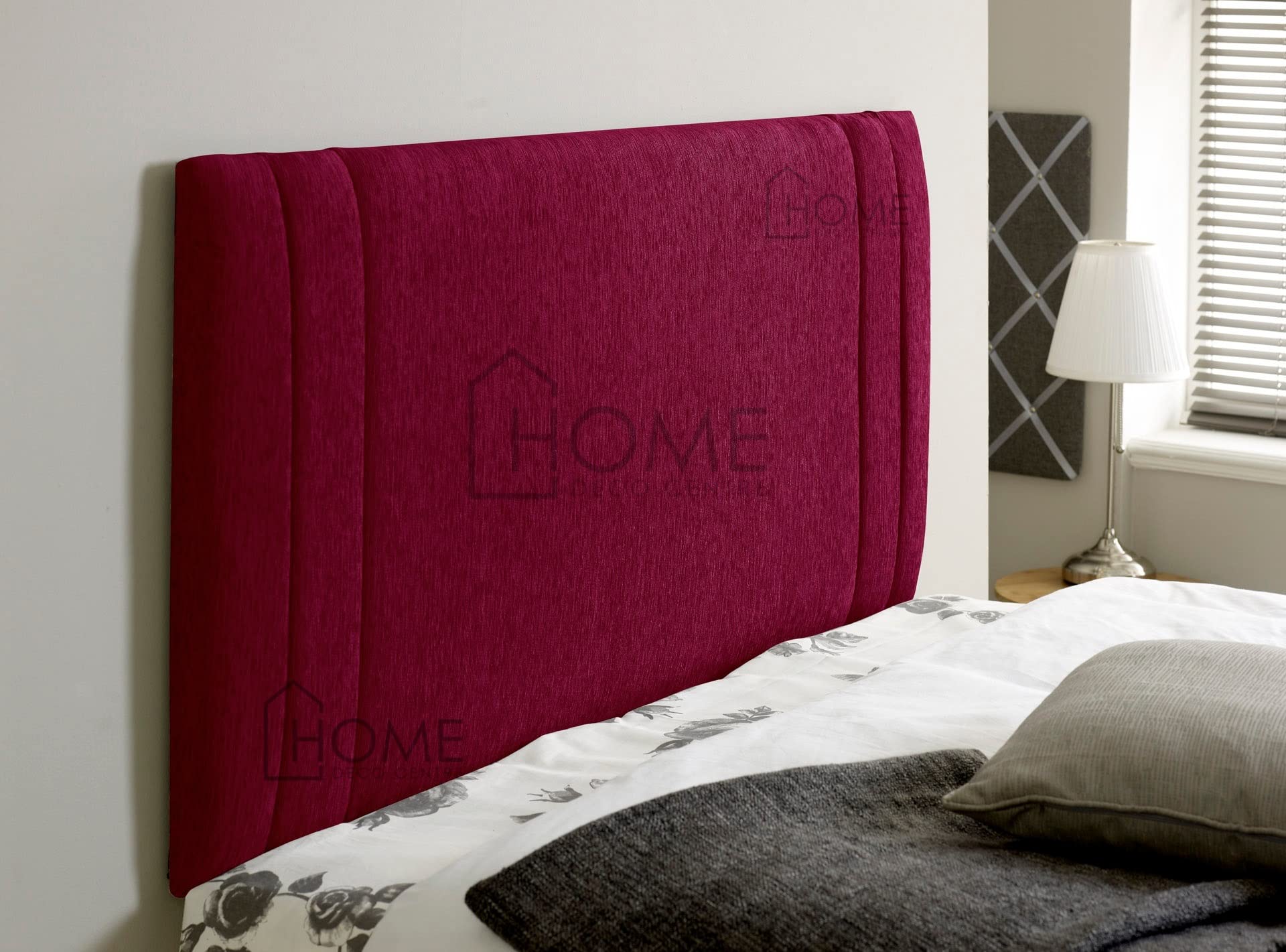 CROWNBEDSUK Denver Chenille Headboard 26 Inches high For a Divan Bed|Chenille|Material|Padded| (Maroon, 5FT(KINGSIZE))