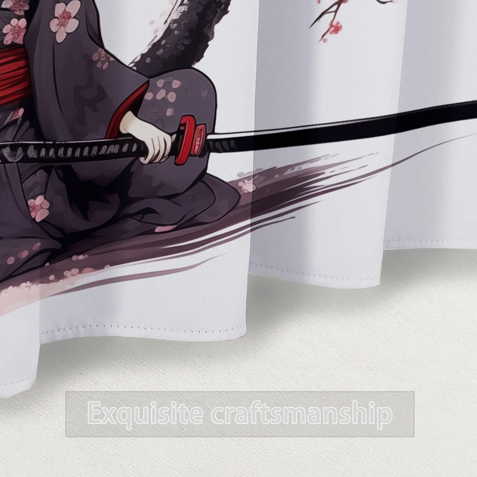 Tende Geisha giapponese Albero di ciliegio in fiore Tenda Oscurante 140L x 260A cm (2 Pannelli) Isolante Con Occhielli Per Camera Da Letto Tende Soggiorno Rosa