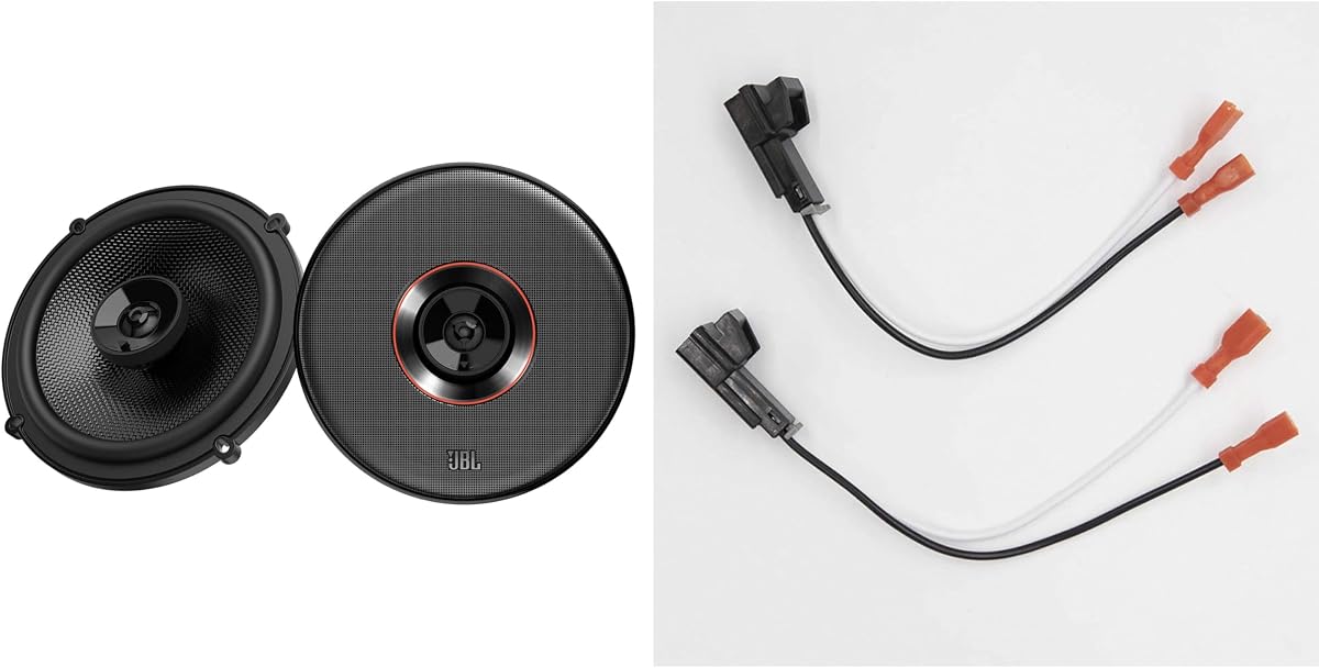 CLUB-64SQ Club Series 6.5" Two-Way Premium Coax Speaker Speakers, Pair - w/Speaker Wiring Harness for Select 1988-up GM Vehicles