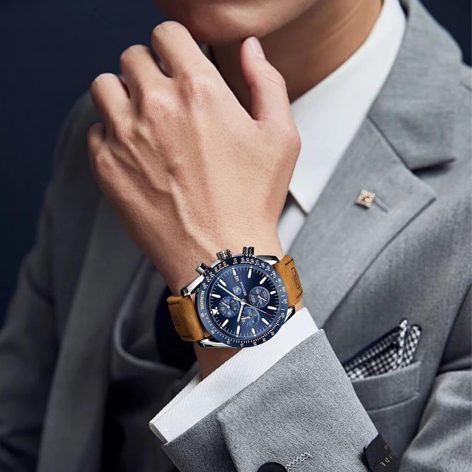 Relógio masculino BENYAR com movimento de quartzo, cronógrafo 30 m, à prova d’água, luminoso, casual, esportivo, negócios, couro, Prateado, azul, Esportivo em promoção! Veja a oferta e mais achadinhos de Relógios de pulso 6 Hoje é o melhor dia para comprar Relógio masculino BENYAR com movimento de quartzo, cronógrafo 30 m, à prova d’água, luminoso, casual, esportivo, negócios, couro, Prateado, azul, Esportivo com aquele preço maroto! Promoção! Aproveite a oferta! 6