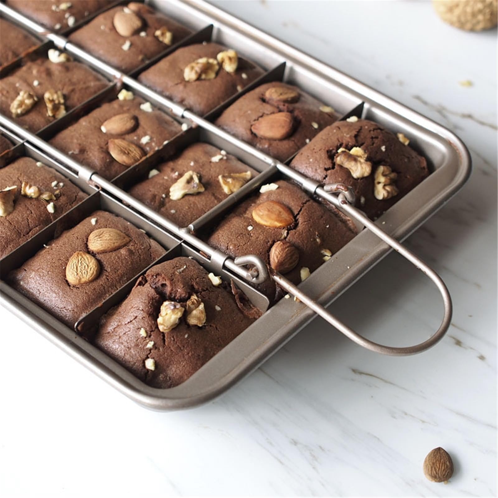 Molde Magdalenas Horno Antiadherentes Metálicos Molde Para Magdalena Cuadrados Fáciles De Desmoldar Bandeja Para Hornear Brownie Utensilio Grueso(Lightweight)