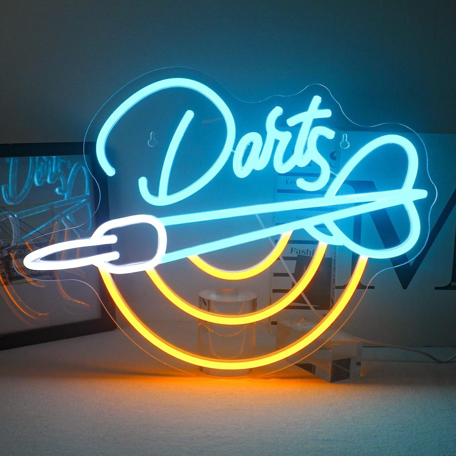 Dart Board Neon Sign – Game Room, Home Bar, Man Cave, and Party