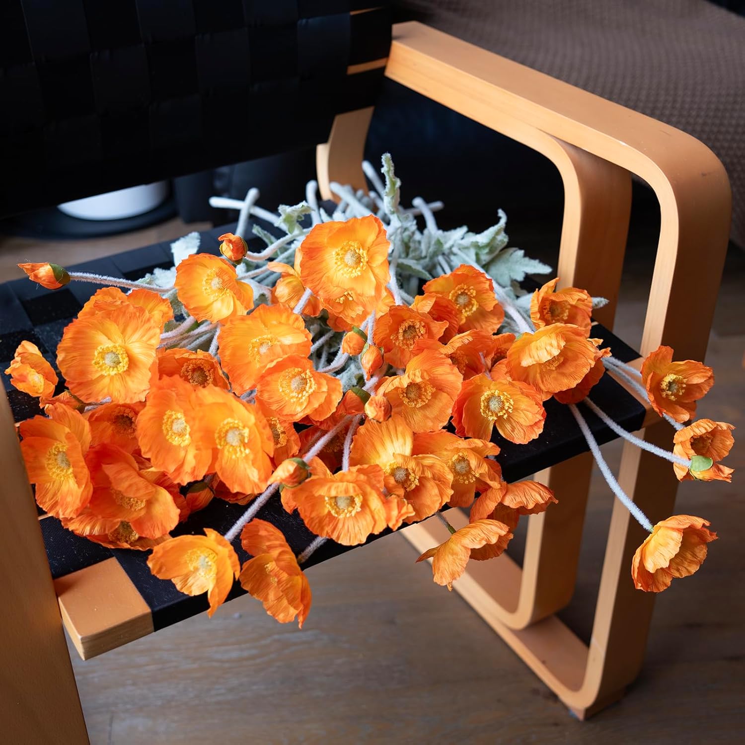 Artificial Flowers 6 Stems Poppy Silk Bouquet,for Wedding, Home, Party Decoration,Table Centerpiece Arrangement(Orange) - Image 8