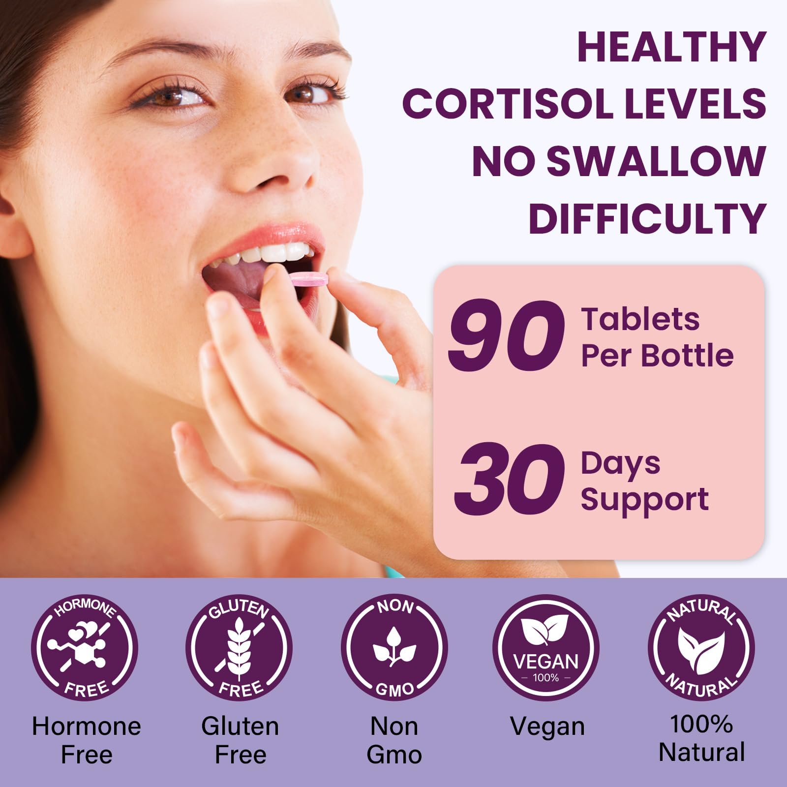 Cortisol, 16-in-1 Cortisol Calm & Manager & Reducer - 90 Tablets, Vegan — Amazon image 7