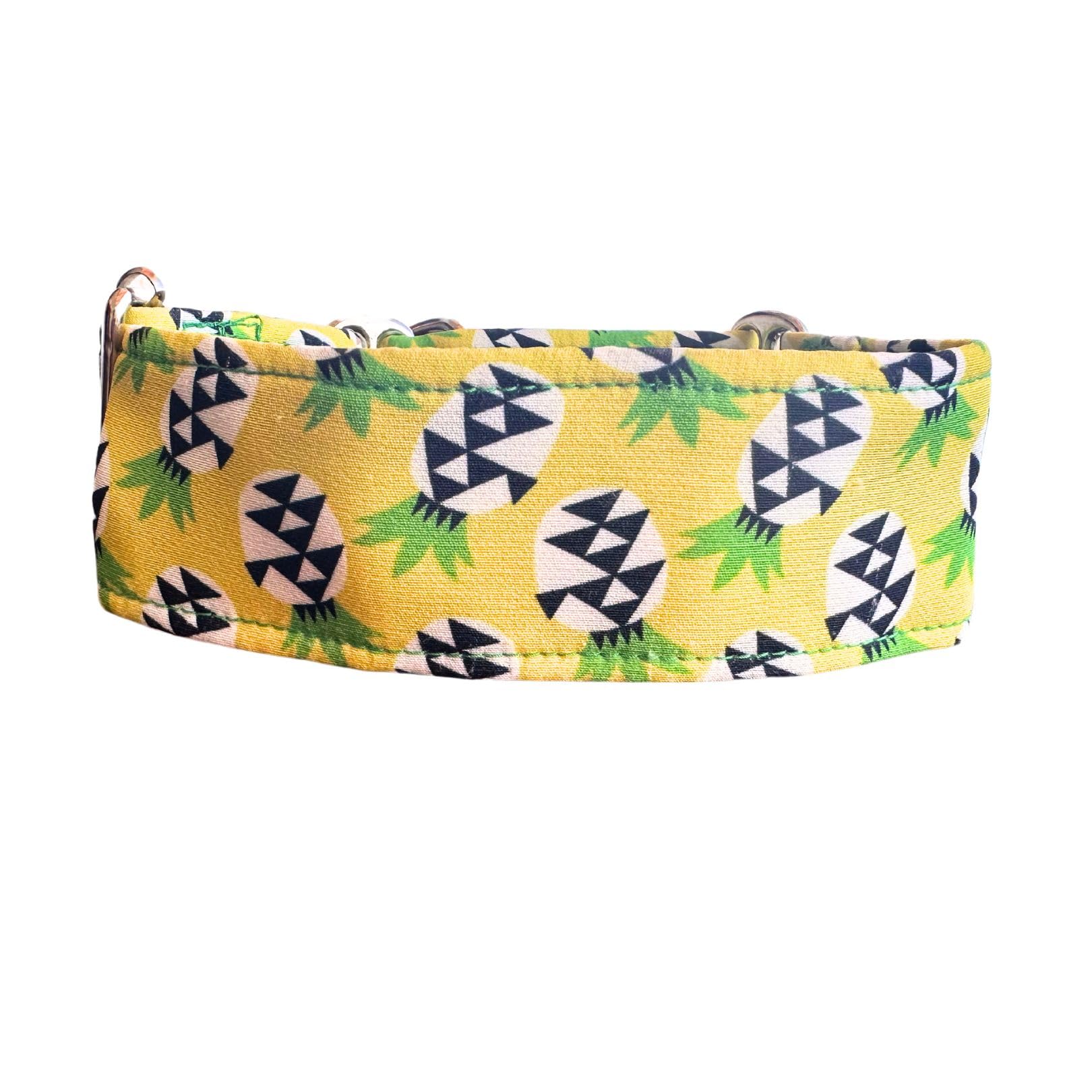 Galguita Amelie Martingale Hundehalsband – Sicherheitshalsband Mit Ananas-Muster, Größe L