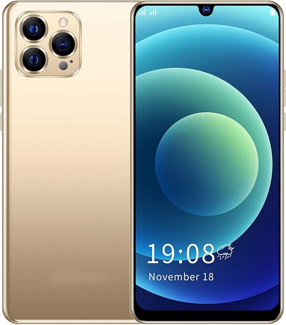Dpofirs IP12 PRO+ Unlocked Smartphones6.26'' HD Full Waterdrop Screen1+8GBFace Fingerprint UnlockWifi+BT+FM+GPSSC7731E Quad-Core CPUfor Android 8.1Dual Card Dual Standby(gold)