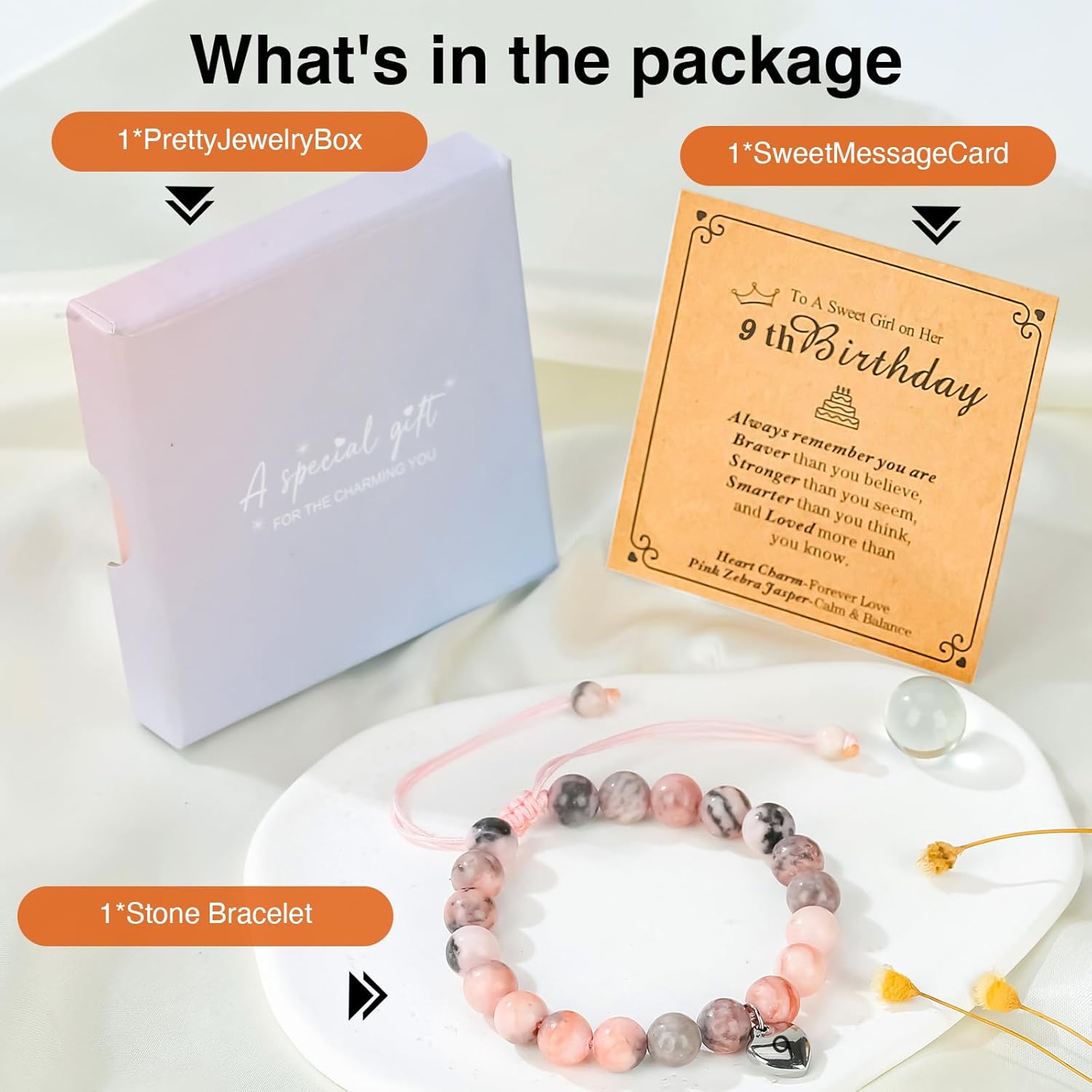 Chuchoter To My Daughter/Granddaughter/Niece Bracelet,Sweet Heart Natural Stone Beaded Bracelet For girl,Birthday Christmas Valentines Graduation Gifts for girl - Image 7