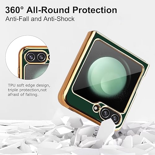 Miniatura 3 de LONTECT Funda para Galaxy Z Flip 5 a prueba de golpes, delgada con soporte magnético, resistente contra caídas, funda protectora para Samsung Galaxy